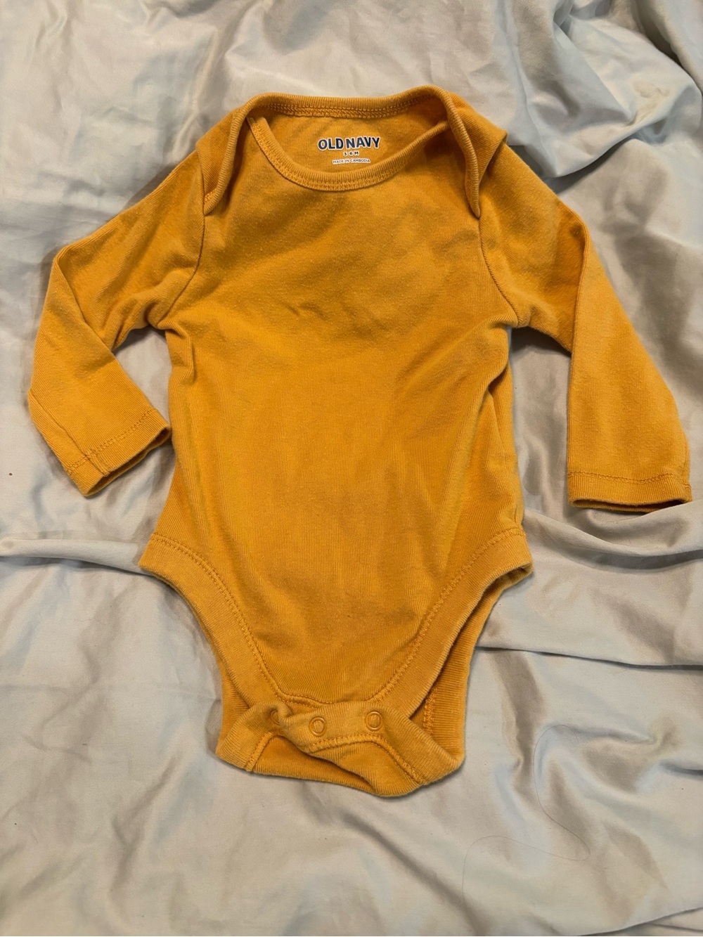 Old Navy Mustard Yellow Long-Sleeve Baby Onesie